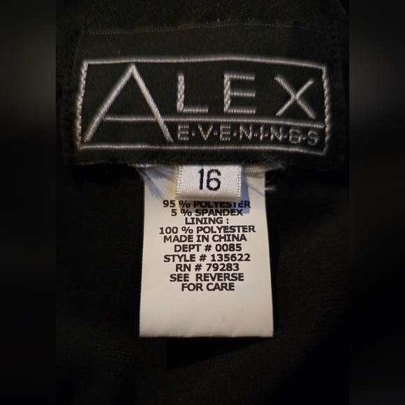 Alex Evenings Black Beaded Ruched Draped Dress 16 - Picture 2 of 4